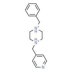 ChemSpider 2D Image | 1-Benzyl-4-(4-pyridinylmethyl)piperazinediium | C17H23N3