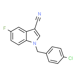 ChemSpider 2D Image | 1-(4-Chlorobenzyl)-5-fluoro-1H-indole-3-carbonitrile | C16H10ClFN2
