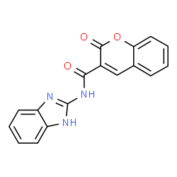 ChemSpider 2D Image | N-(1H-Benzimidazol-2-yl)-2-oxo-2H-chromene-3-carboxamide | C17H11N3O3