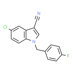 ChemSpider 2D Image | 5-Chloro-1-(4-fluorobenzyl)-1H-indole-3-carbonitrile | C16H10ClFN2