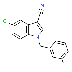 ChemSpider 2D Image | 5-Chloro-1-(3-fluorobenzyl)-1H-indole-3-carbonitrile | C16H10ClFN2