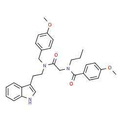ChemSpider 2D Image | N-(2-{[2-(1H-Indol-3-yl)ethyl](4-methoxybenzyl)amino}-2-oxoethyl)-4-methoxy-N-propylbenzamide | C31H35N3O4
