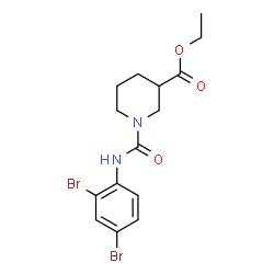 ChemSpider 2D Image | Ethyl 1-[(2,4-dibromophenyl)carbamoyl]-3-piperidinecarboxylate | C15H18Br2N2O3