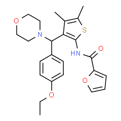 ChemSpider 2D Image | N-{3-[(4-Ethoxyphenyl)(4-morpholinyl)methyl]-4,5-dimethyl-2-thienyl}-2-furamide | C24H28N2O4S