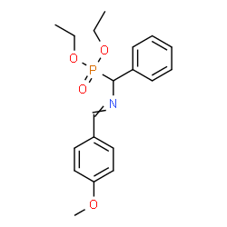 ChemSpider 2D Image | Diethyl {[(4-methoxybenzylidene)amino](phenyl)methyl}phosphonate | C19H24NO4P