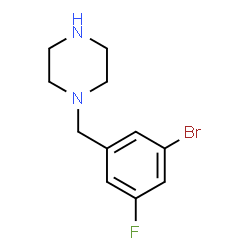 ChemSpider 2D Image | 1-(3-Bromo-5-fluorobenzyl)piperazine | C11H14BrFN2