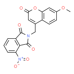ChemSpider 2D Image | 2-[(7-Methoxy-2-oxo-2H-chromen-4-yl)methyl]-4-nitro-1H-isoindole-1,3(2H)-dione | C19H12N2O7