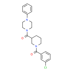 ChemSpider 2D Image | [1-(3-Chlorobenzoyl)-3-piperidinyl](4-phenyl-1-piperazinyl)methanone | C23H26ClN3O2