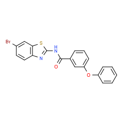 ChemSpider 2D Image | N-(6-Bromo-1,3-benzothiazol-2-yl)-3-phenoxybenzamide | C20H13BrN2O2S