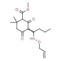 ChemSpider 2D Image | Methyl 5-{1-[(allyloxy)amino]butylidene}-2,2-dimethyl-4,6-dioxocyclohexanecarboxylate | C17H25NO5
