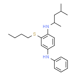 ChemSpider 2D Image | 2-(Butylsulfanyl)-N~1~-(4-methyl-2-pentanyl)-N~4~-phenyl-1,4-benzenediamine | C22H32N2S