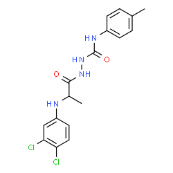 ChemSpider 2D Image | 2-{2-[(3,4-Dichlorophenyl)amino]propanoyl}-N-(4-methylphenyl)hydrazinecarboxamide | C17H18Cl2N4O2