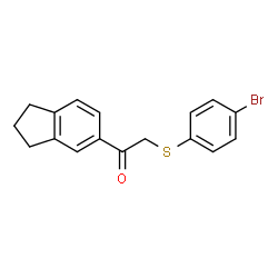 ChemSpider 2D Image | 2-[(4-Bromophenyl)sulfanyl]-1-(2,3-dihydro-1H-inden-5-yl)ethanone | C17H15BrOS
