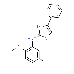 ChemSpider 2D Image | (2Z)-N-(2,5-Dimethoxyphenyl)-4-(2-pyridinyl)-1,3-thiazol-2(3H)-iminium | C16H16N3O2S