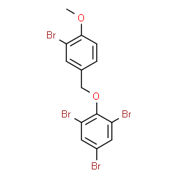 ChemSpider 2D Image | 1,3,5-Tribromo-2-[(3-bromo-4-methoxybenzyl)oxy]benzene | C14H10Br4O2