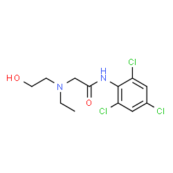ChemSpider 2D Image | N~2~-Ethyl-N~2~-(2-hydroxyethyl)-N-(2,4,6-trichlorophenyl)glycinamide | C12H15Cl3N2O2