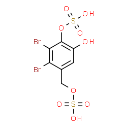 ChemSpider 2D Image | 2,3-Dibromo-5-hydroxy-4-(sulfooxy)benzyl hydrogen sulfate | C7H6Br2O9S2