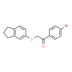 ChemSpider 2D Image | 1-(4-Bromophenyl)-2-(2,3-dihydro-1H-inden-5-ylsulfanyl)ethanone | C17H15BrOS