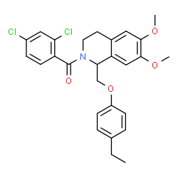 ChemSpider 2D Image | (2,4-Dichlorophenyl){1-[(4-ethylphenoxy)methyl]-6,7-dimethoxy-3,4-dihydro-2(1H)-isoquinolinyl}methanone | C27H27Cl2NO4