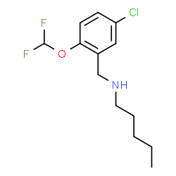 ChemSpider 2D Image | N-[5-Chloro-2-(difluoromethoxy)benzyl]-1-pentanamine | C13H18ClF2NO