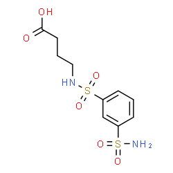 ChemSpider 2D Image | 4-{[(3-Sulfamoylphenyl)sulfonyl]amino}butanoic acid | C10H14N2O6S2