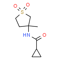 ChemSpider 2D Image | N-(3-Methyl-1,1-dioxidotetrahydro-3-thiophenyl)cyclopropanecarboxamide | C9H15NO3S