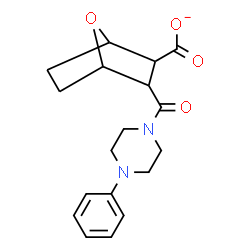 ChemSpider 2D Image | 3-[(4-Phenyl-1-piperazinyl)carbonyl]-7-oxabicyclo[2.2.1]heptane-2-carboxylate | C18H21N2O4
