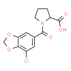 ChemSpider 2D Image | 1-[(7-Chloro-1,3-benzodioxol-5-yl)carbonyl]proline | C13H12ClNO5