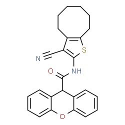ChemSpider 2D Image | N-(3-Cyano-4,5,6,7,8,9-hexahydrocycloocta[b]thiophen-2-yl)-9H-xanthene-9-carboxamide | C25H22N2O2S