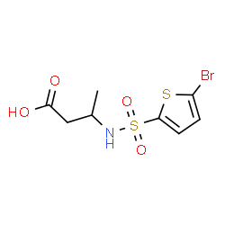 ChemSpider 2D Image | 3-{[(5-Bromo-2-thienyl)sulfonyl]amino}butanoic acid | C8H10BrNO4S2