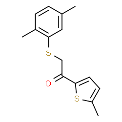 ChemSpider 2D Image | 2-[(2,5-Dimethylphenyl)sulfanyl]-1-(5-methyl-2-thienyl)ethanone | C15H16OS2