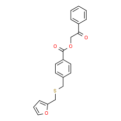 ChemSpider 2D Image | 2-Oxo-2-phenylethyl 4-{[(2-furylmethyl)sulfanyl]methyl}benzoate | C21H18O4S