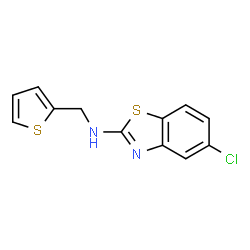 ChemSpider 2D Image | 5-Chloro-N-(2-thienylmethyl)-1,3-benzothiazol-2-amine | C12H9ClN2S2