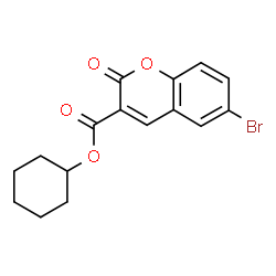 ChemSpider 2D Image | Cyclohexyl 6-bromo-2-oxo-2H-chromene-3-carboxylate | C16H15BrO4