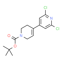 ChemSpider 2D Image | tert-butyl 2',6'-dichloro-1,2,3,6-tetrahydro-[4,4'-bipyridine]-1-carboxylate | C15H18Cl2N2O2