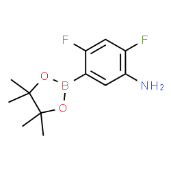 ChemSpider 2D Image | 2,4-Difluoro-5-(4,4,5,5-tetramethyl-1,3,2-dioxaborolan-2-yl)aniline | C12H16BF2NO2