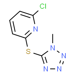ChemSpider 2D Image | 2-Chloro-6-[(1-methyl-1H-tetrazol-5-yl)sulfanyl]pyridine | C7H6ClN5S