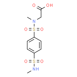 ChemSpider 2D Image | N-Methyl-N-{[4-(methylsulfamoyl)phenyl]sulfonyl}glycine | C10H14N2O6S2