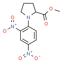 ChemSpider 2D Image | Methyl 1-(2,4-dinitrophenyl)prolinate | C12H13N3O6