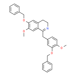 ChemSpider 2D Image | 6-(Benzyloxy)-1-[3-(benzyloxy)-4-methoxybenzyl]-7-methoxy-3,4-dihydroisoquinoline | C32H31NO4