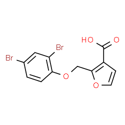 ChemSpider 2D Image | 2-[(2,4-Dibromophenoxy)methyl]-3-furoic acid | C12H8Br2O4
