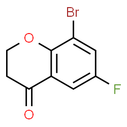 ChemSpider 2D Image | 8-Bromo-6-fluorochroman-4-one | C9H6BrFO2