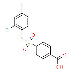 ChemSpider 2D Image | 4-[(2-Chloro-4-iodophenyl)sulfamoyl]benzoic acid | C13H9ClINO4S