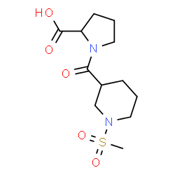ChemSpider 2D Image | 1-{[1-(Methylsulfonyl)-3-piperidinyl]carbonyl}proline | C12H20N2O5S