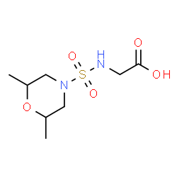 ChemSpider 2D Image | N-[(2,6-Dimethyl-4-morpholinyl)sulfonyl]glycine | C8H16N2O5S