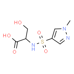 ChemSpider 2D Image | N-[(1-Methyl-1H-pyrazol-4-yl)sulfonyl]serine | C7H11N3O5S