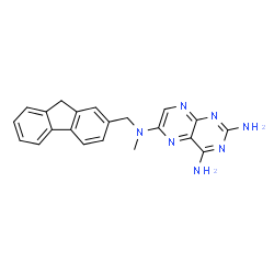 ChemSpider 2D Image | N~6~-(9H-Fluoren-2-ylmethyl)-N~6~-methyl-2,4,6-pteridinetriamine | C21H19N7