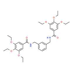 ChemSpider 2D Image | N,N'-[1,3-Phenylenebis(methylene)]bis(3,4,5-triethoxybenzamide) | C34H44N2O8