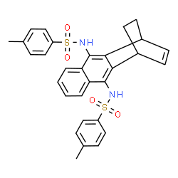 ChemSpider 2D Image | N,N'-Tetracyclo[10.2.2.0~2,11~.0~4,9~]hexadeca-2,4,6,8,10,13-hexaene-3,10-diylbis(4-methylbenzenesulfonamide) | C30H28N2O4S2