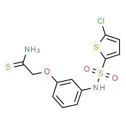 ChemSpider 2D Image | 2-(3-{[(5-Chloro-2-thienyl)sulfonyl]amino}phenoxy)ethanethioamide | C12H11ClN2O3S3